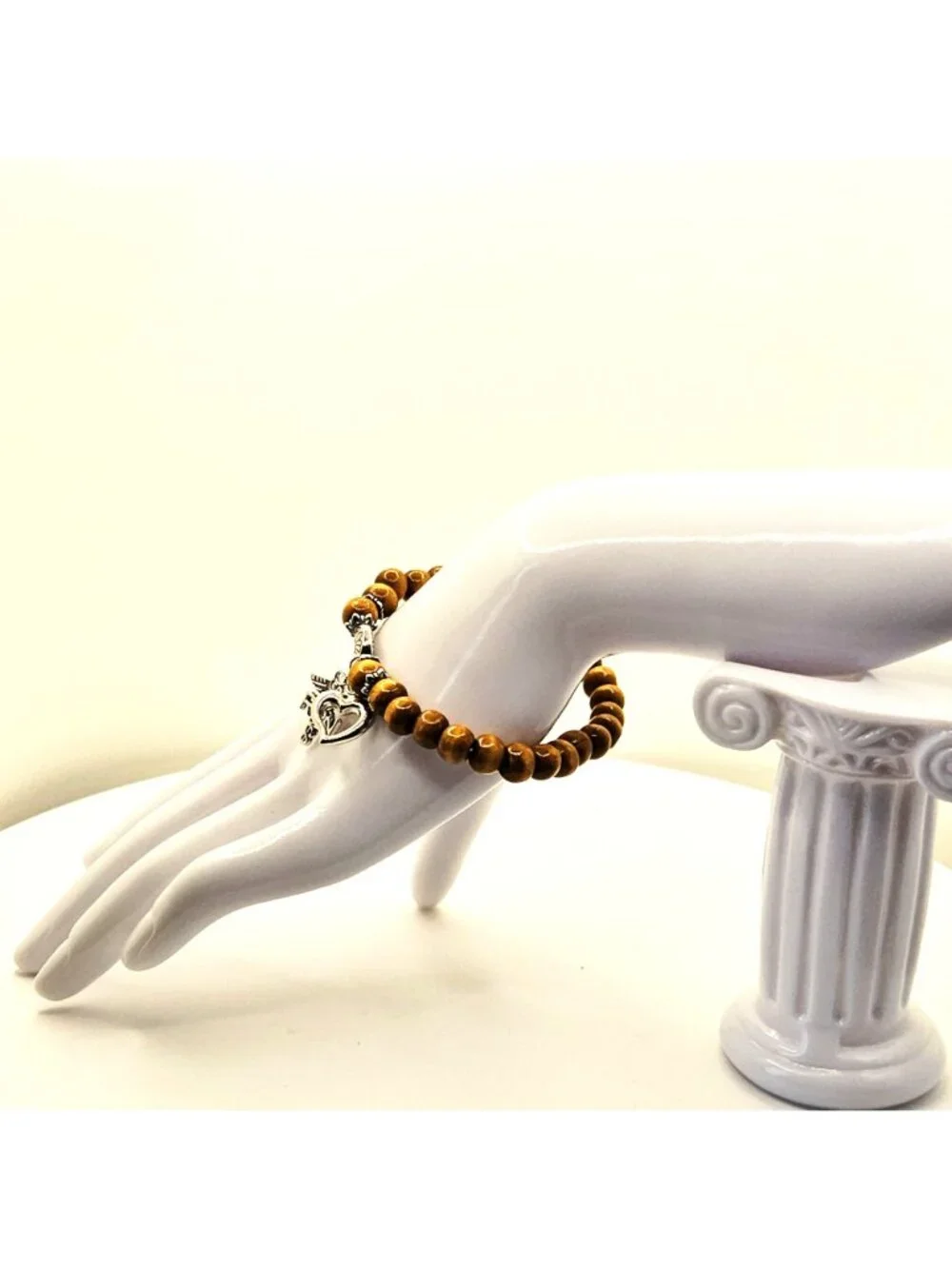 Nurse Charm Wood Bead Bracelet, RN Gift for Nurse, Medical Bracelet for Women